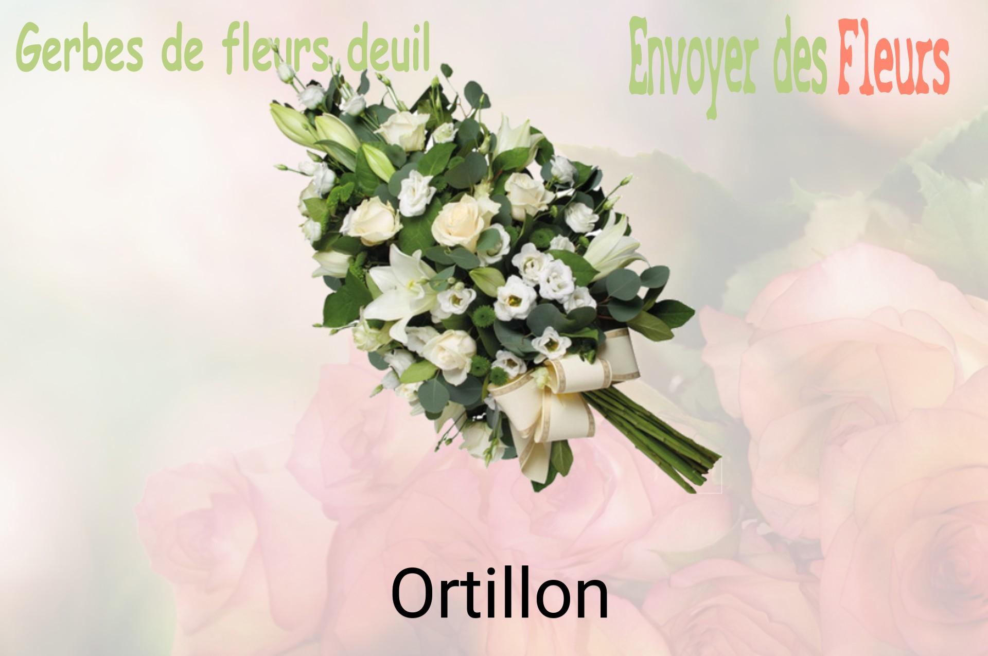 Gerbe de fleurs de deuil livrée à Ortillon